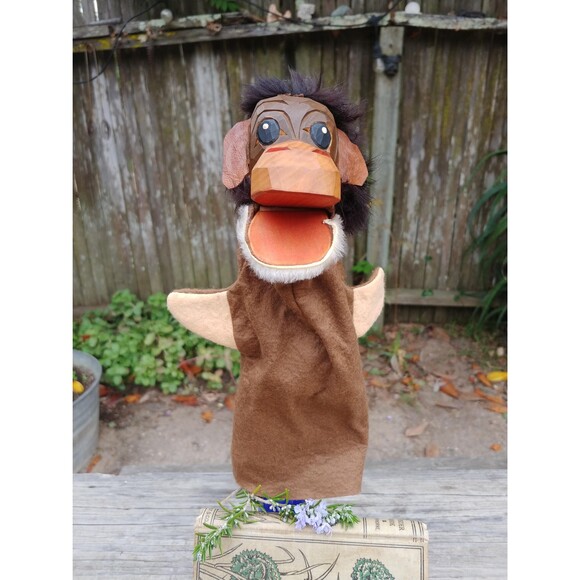 Vintage Carved Wood Monkey Hand Puppet, Collectable German Folk Art - Picture 1 of 10